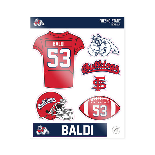 Fresno State - NCAA Football : Jack Baldi - Sticker Sheet-0