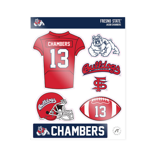 Fresno State - NCAA Football : Jacob Chambers - Sticker Sheet-0