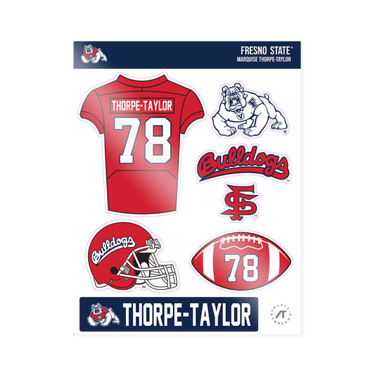Fresno State - NCAA Football : Marquise Thorpe-Taylor - Sticker Sheet-0