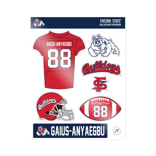 Fresno State - NCAA Football : Dallas Gaius-Anyaegbu - Sticker Sheet-0