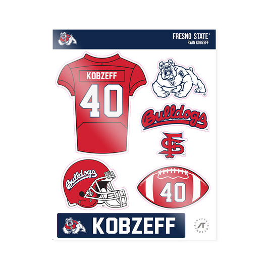 Fresno State - NCAA Football : Ryan Kobzeff - Sticker Sheet-0