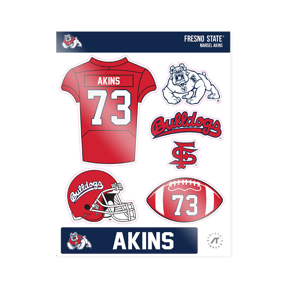 Fresno State - NCAA Football : Marsel Akins - Sticker Sheet-0