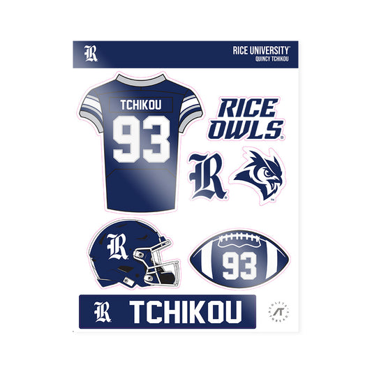Rice - NCAA Football : Quincy Tchikou - Sticker Sheet-0