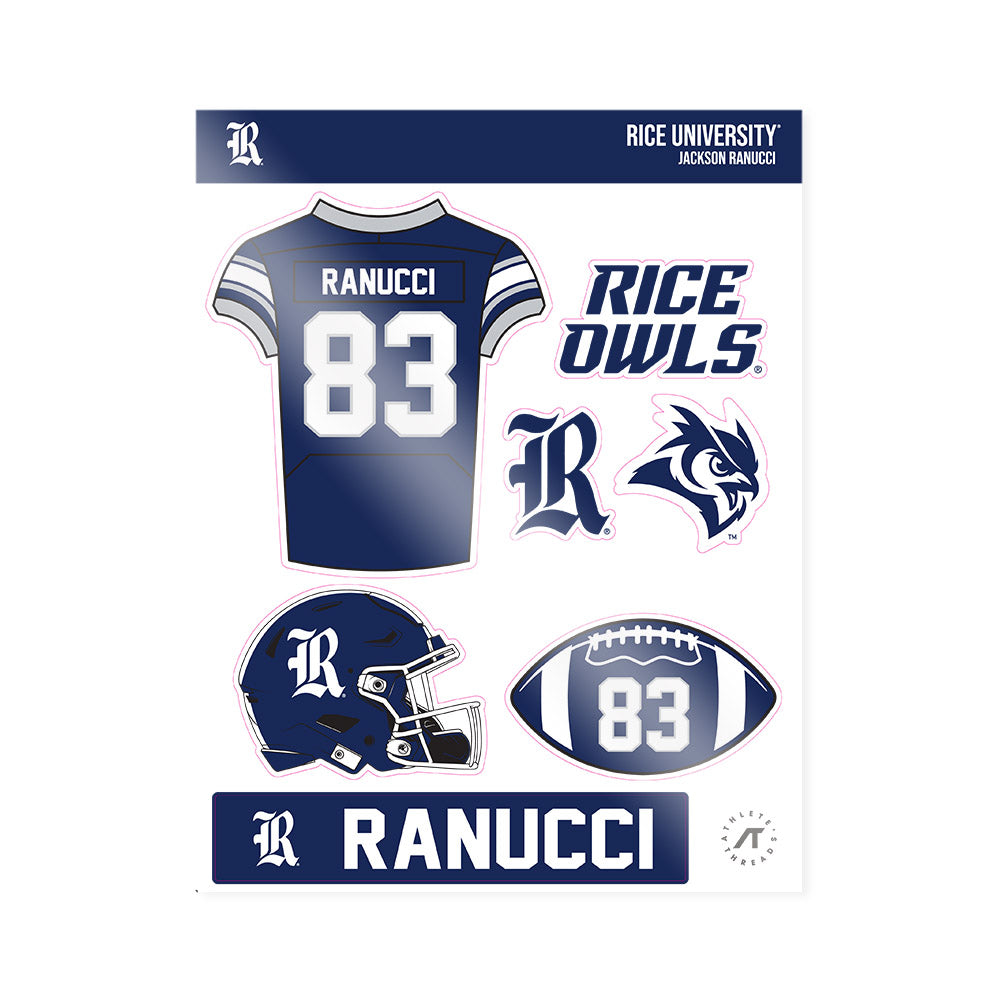 Rice - NCAA Football : Jackson Ranucci - Sticker Sheet-0