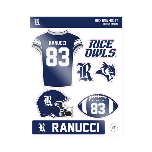 Rice - NCAA Football : Jackson Ranucci - Sticker Sheet-0