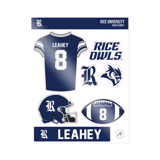 Rice - NCAA Football : Colin Leahey - Sticker Sheet-0