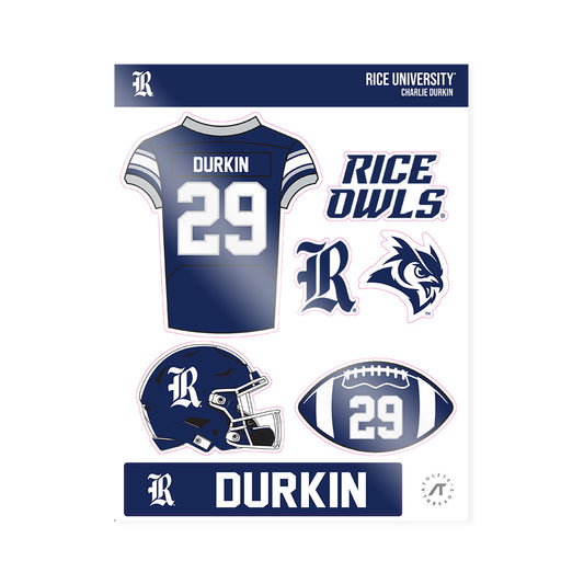 Rice - NCAA Football : Charlie Durkin - Sticker Sheet-0