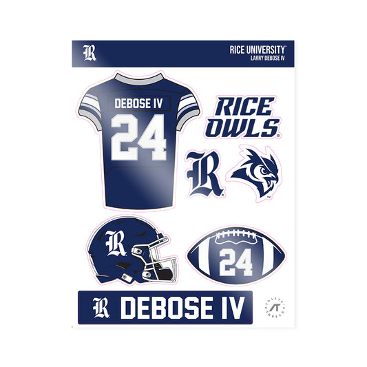 Rice - NCAA Football : Larry DeBose IV - Sticker Sheet-0
