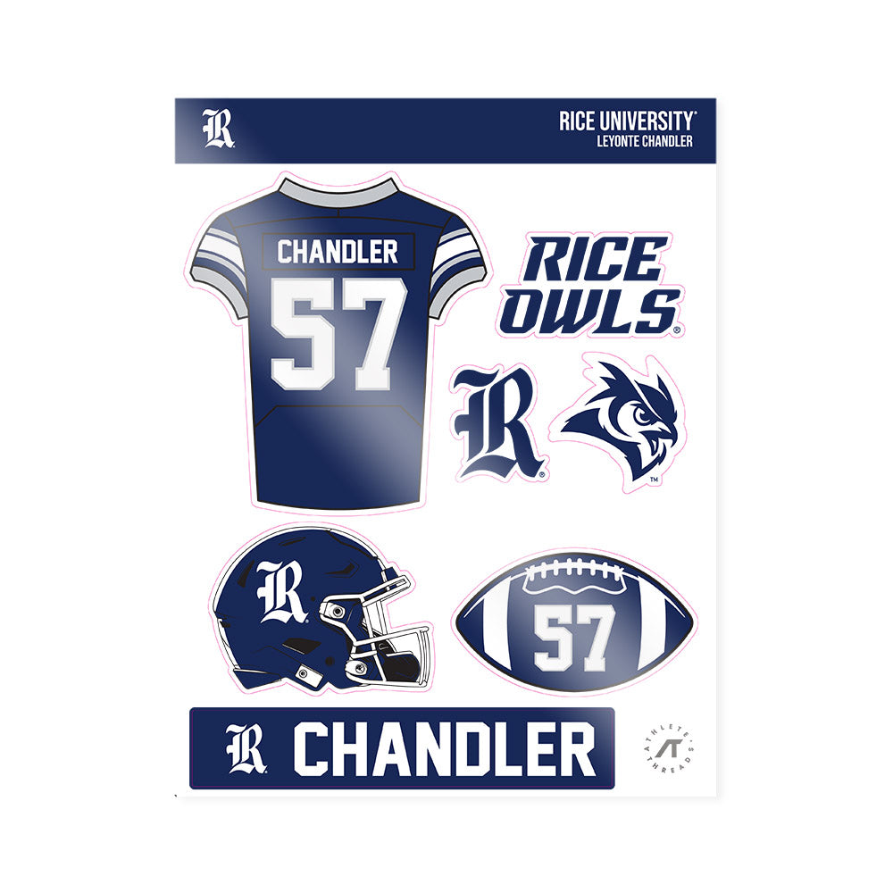Rice - NCAA Football : Leyonte Chandler - Sticker Sheet-0