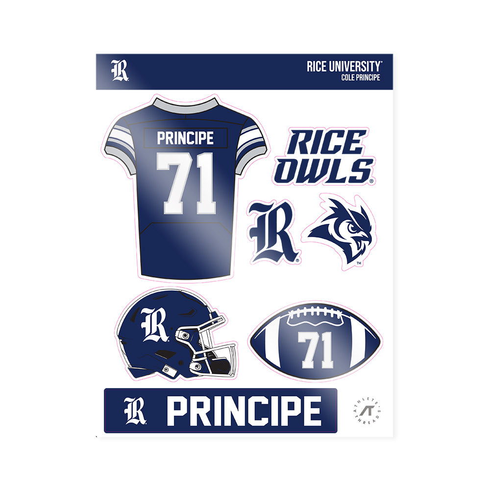 Rice - NCAA Football : Cole Principe - Sticker Sheet-0