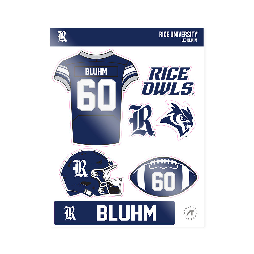 Rice - NCAA Football : Leo Bluhm - Sticker Sheet-0