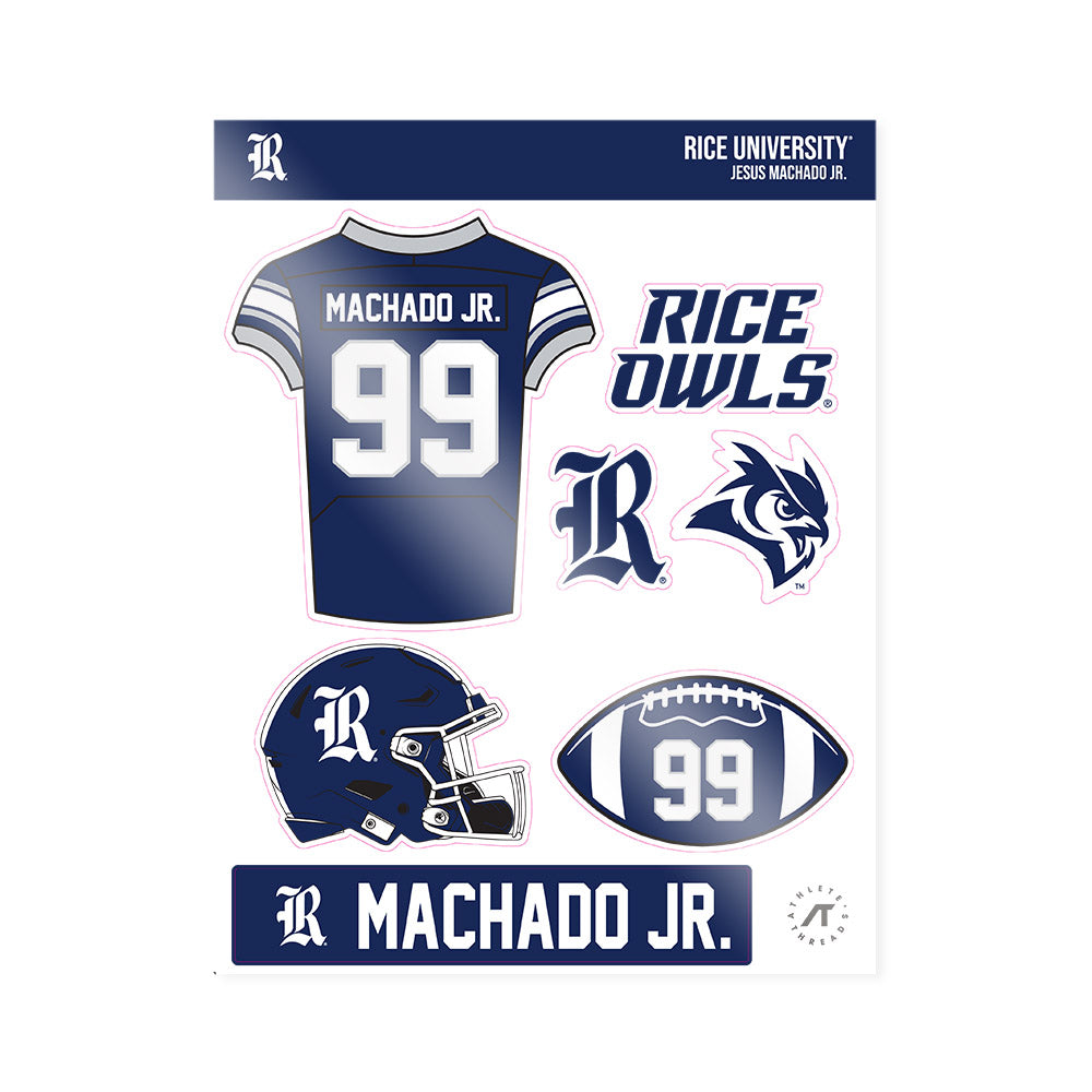 Rice - NCAA Football : Jesus Machado Jr. - Sticker Sheet-0