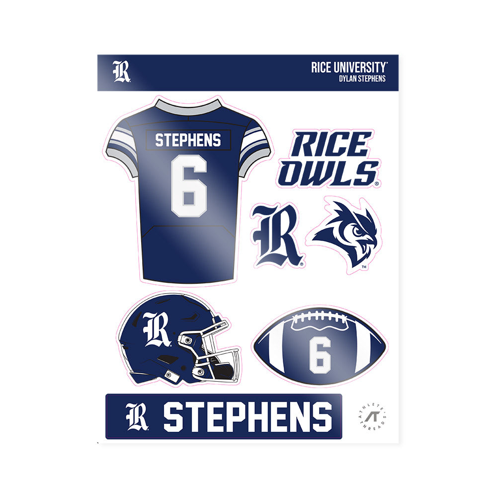 Rice - NCAA Football : Dylan Stephens - Sticker Sheet-0
