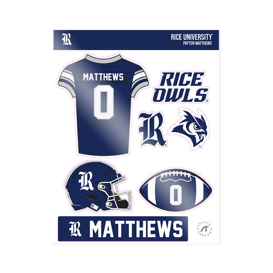 Rice - NCAA Football : Payton Matthews - Sticker Sheet-0