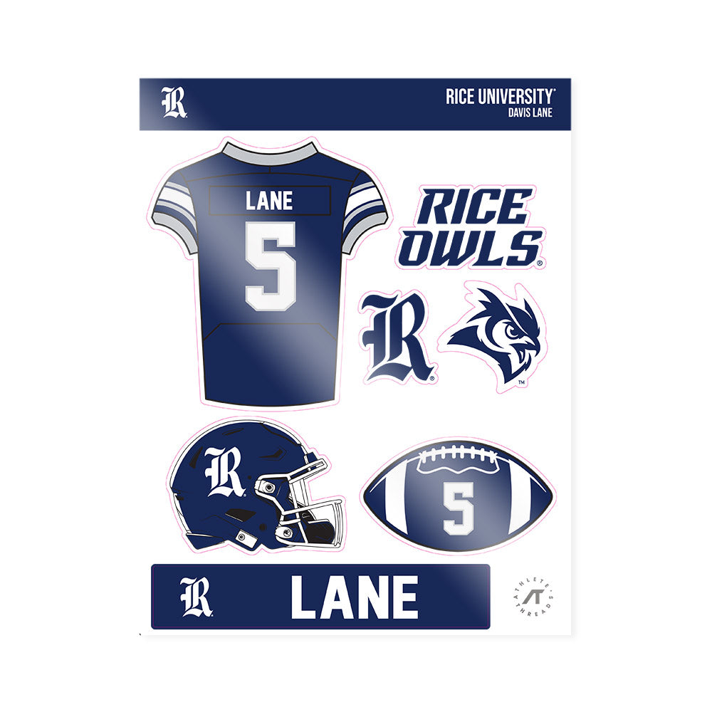 Rice - NCAA Football : Davis Lane - Sticker Sheet-0