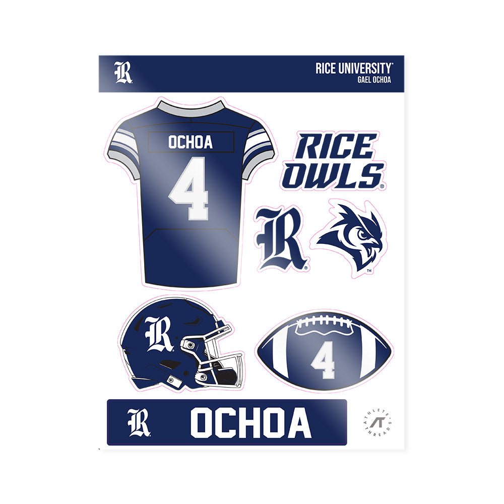Rice - NCAA Football : Gael Ochoa - Sticker Sheet-0
