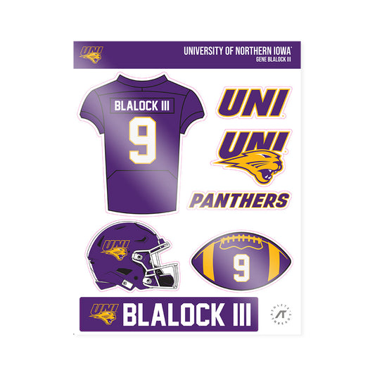 Northern Iowa - NCAA Football : Gene Blalock III - Sticker Sheet-0