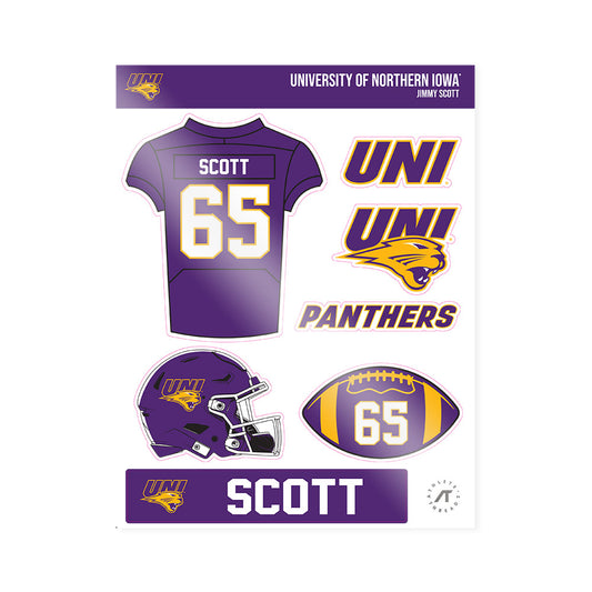 Northern Iowa - NCAA Football : Jimmy Scott - Sticker Sheet-0