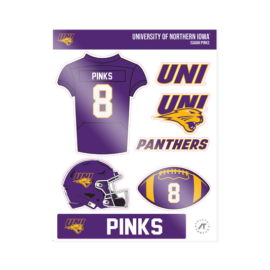 Northern Iowa - NCAA Football : Isaiah Pinks - Sticker Sheet-0