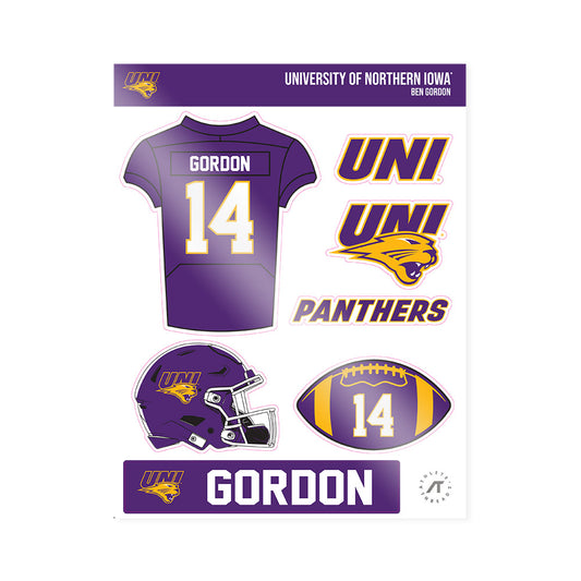 Northern Iowa - NCAA Football : Ben Gordon - Sticker Sheet-0