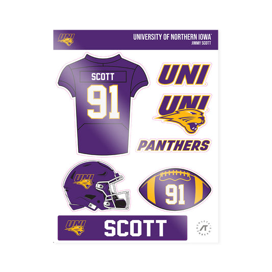 Northern Iowa - NCAA Football : jimmy Scott - Sticker Sheet-0