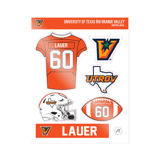 UTRGV - NCAA Football : Griffin Lauer - Sticker Sheet-0