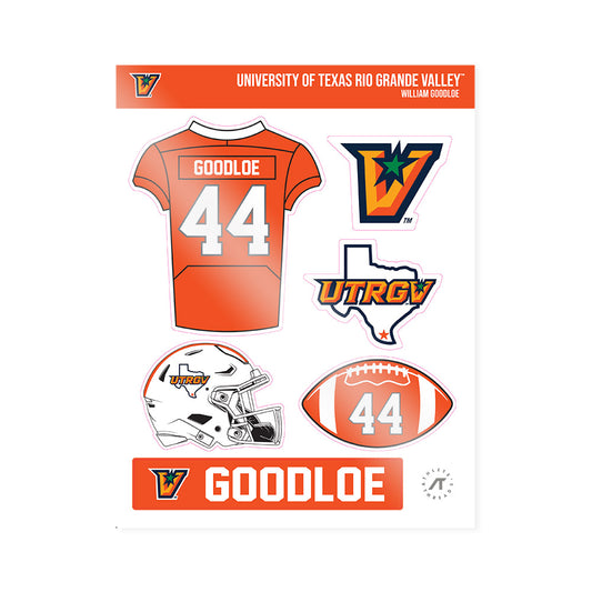 UTRGV - NCAA Football : William Goodloe - Sticker Sheet-0
