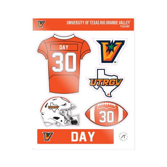 UTRGV - NCAA Football : Tyler Day - Sticker Sheet-0