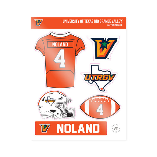 UTRGV - NCAA Football : Xayvion Noland - Sticker Sheet-0