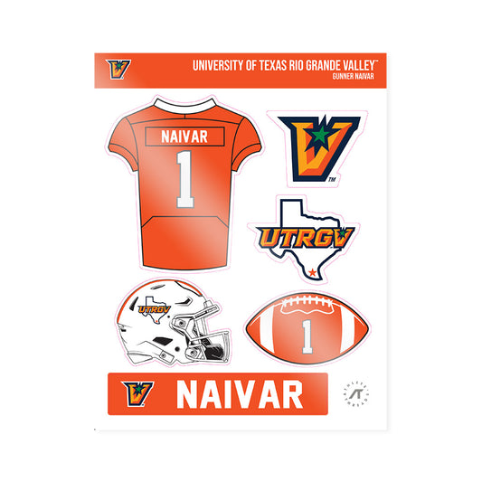 UTRGV - NCAA Football : Gunner Naivar - Sticker Sheet-0