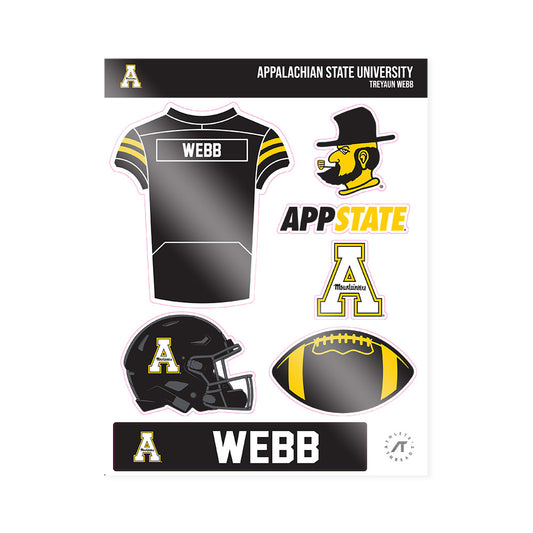 App State - NCAA Football : Treyaun Webb - Sticker Sheet-0