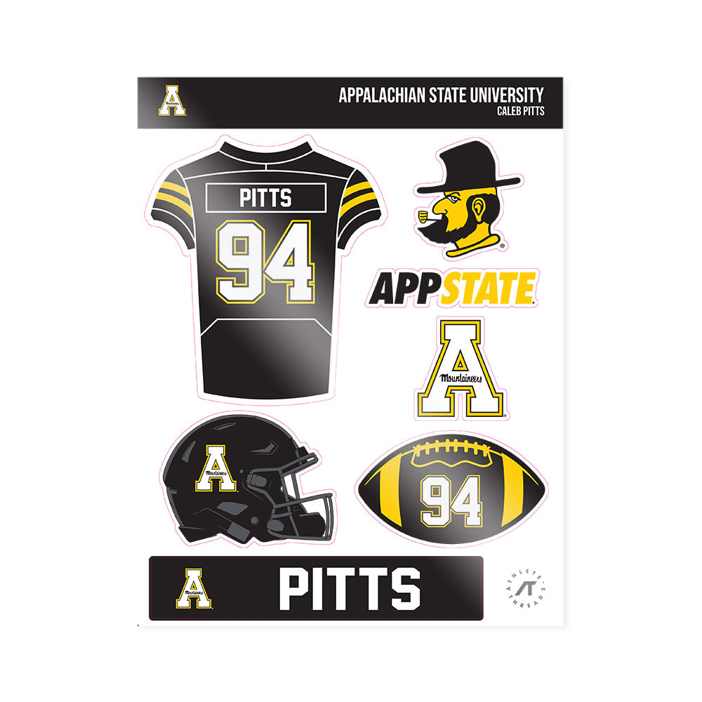 App State - NCAA Football : Caleb Pitts - Sticker Sheet-0