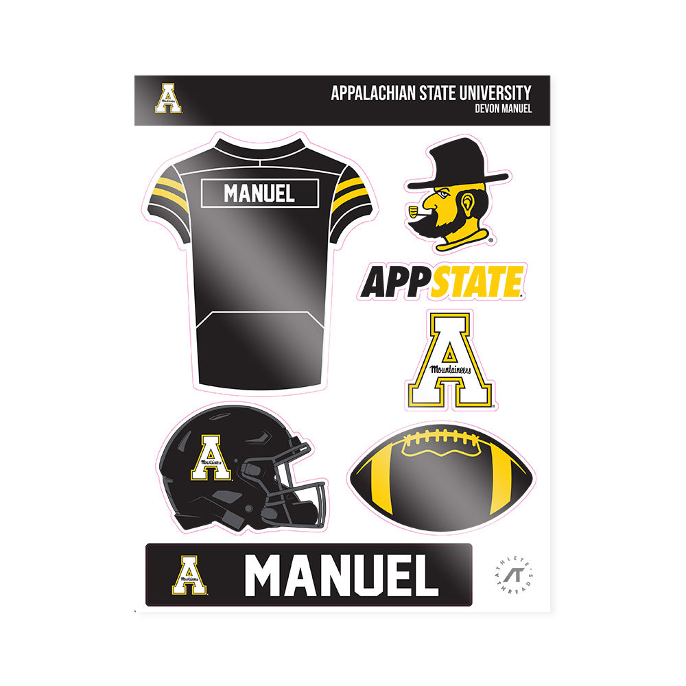 App State - NCAA Football : Devon Manuel - Sticker Sheet-0