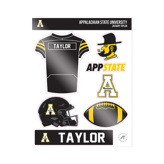 App State - NCAA Football : Zachary Taylor - Sticker Sheet-0