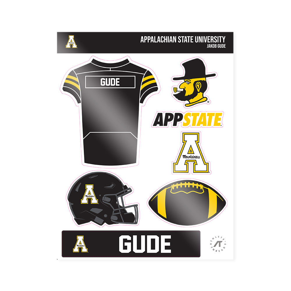 App State - NCAA Football : Jakob Gude - Sticker Sheet-0