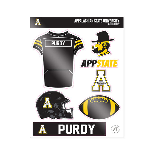 App State - NCAA Football : Kaleb Purdy - Sticker Sheet-0