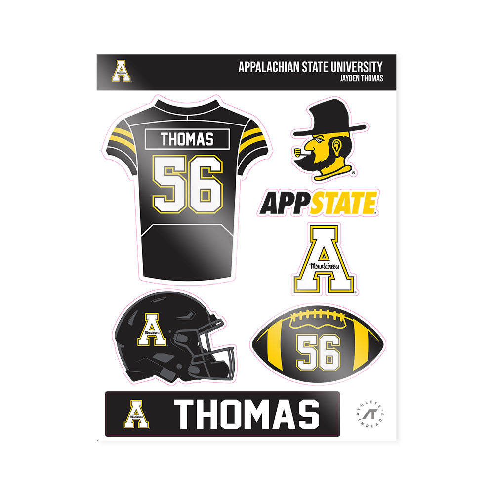 App State - NCAA Football : Jayden Thomas - Sticker Sheet-0