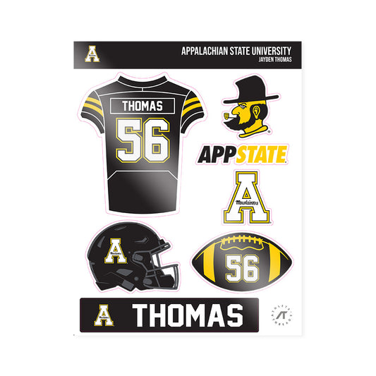 App State - NCAA Football : Jayden Thomas - Sticker Sheet-0