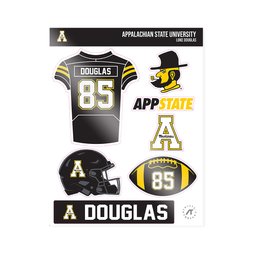 App State - NCAA Football : Luke Douglas - Sticker Sheet-0