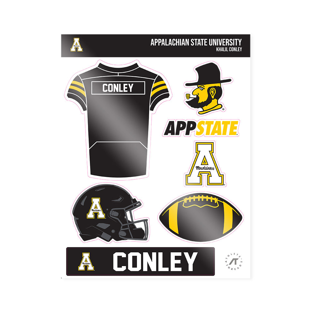 App State - NCAA Football : Khalil Conley - Sticker Sheet-0