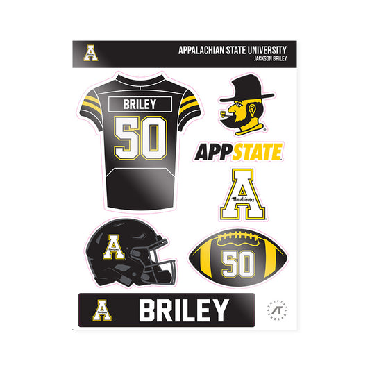 App State - NCAA Football : Jackson Briley - Sticker Sheet-0