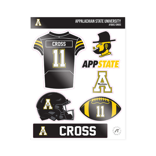 App State - NCAA Football : Ja'Quez Cross - Sticker Sheet-0