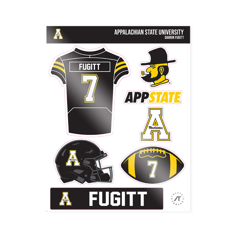 App State - NCAA Football : Darrin Fugitt - Sticker Sheet-0