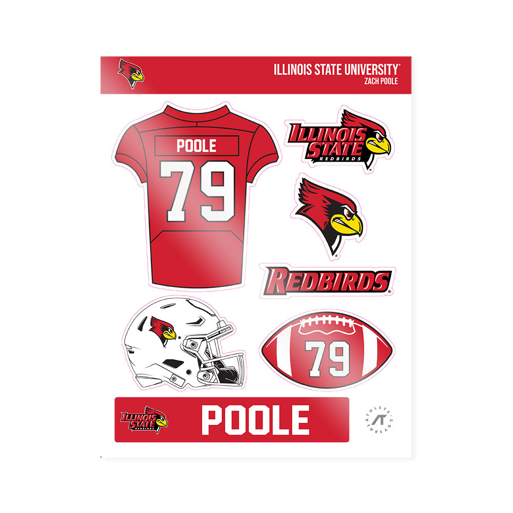Illinois State - NCAA Football : Zach Poole - Sticker Sheet-0