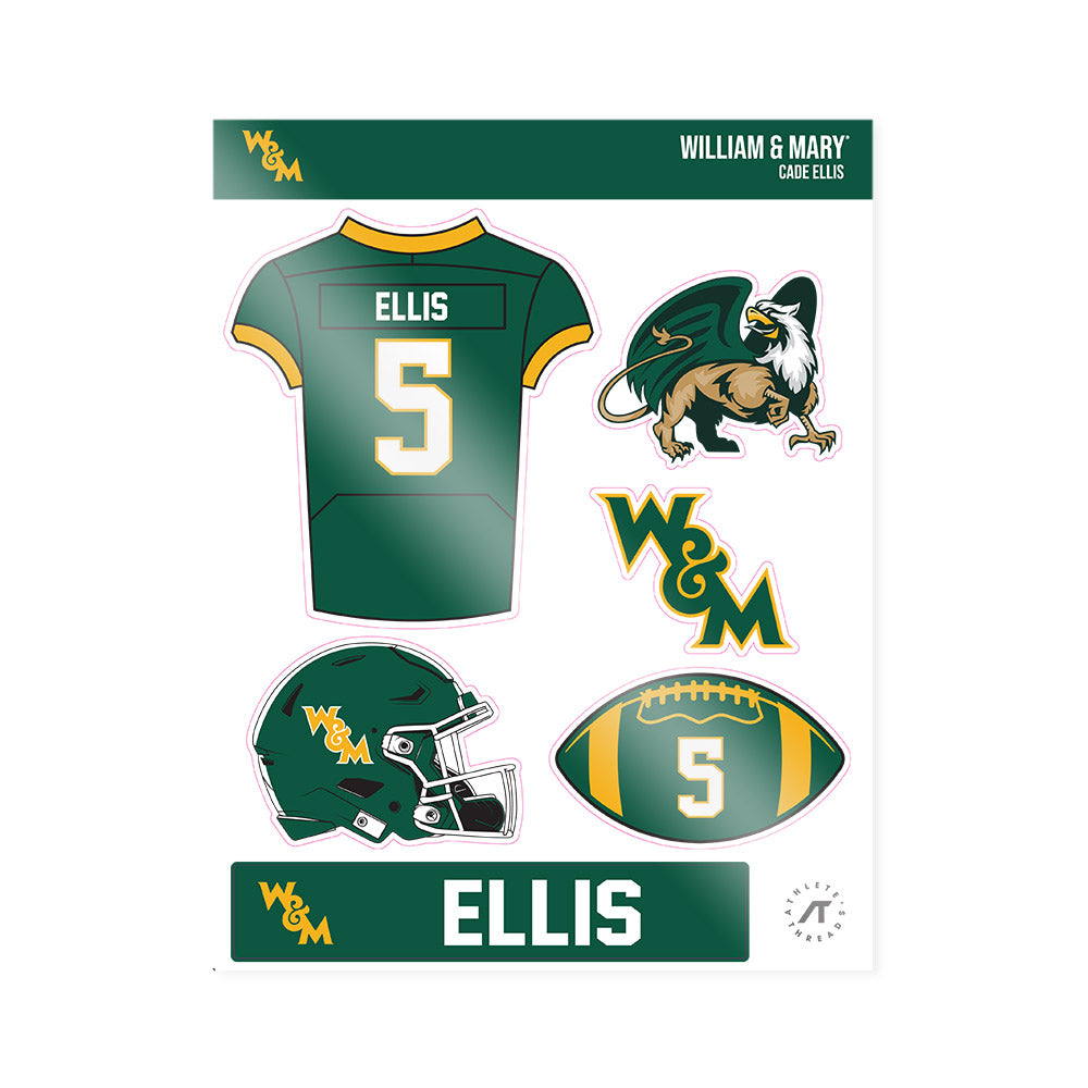 William & Mary - NCAA Football : Cade Ellis - Sticker Sheet-0