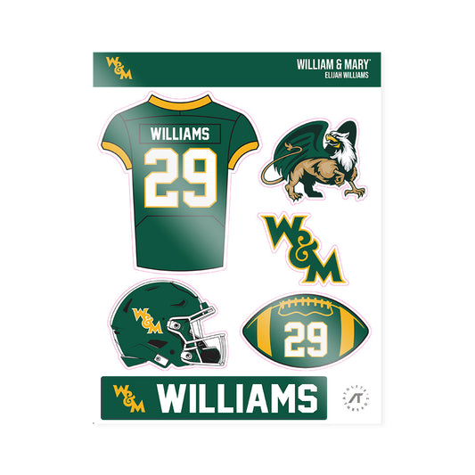 William & Mary - NCAA Football : Elijah Williams - Sticker Sheet-0