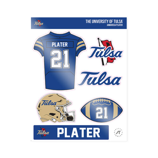 Tulsa - NCAA Football : Jamarcea Plater - Sticker Sheet-0