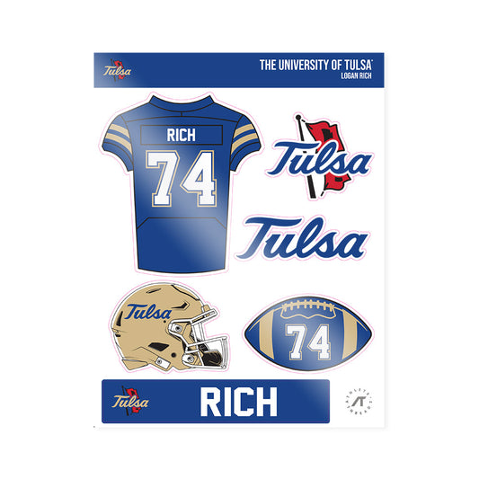 Tulsa - NCAA Football : Logan Rich - Sticker Sheet-0