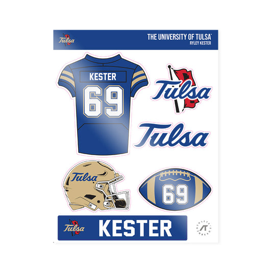 Tulsa - NCAA Football : Ryley Kester - Sticker Sheet-0