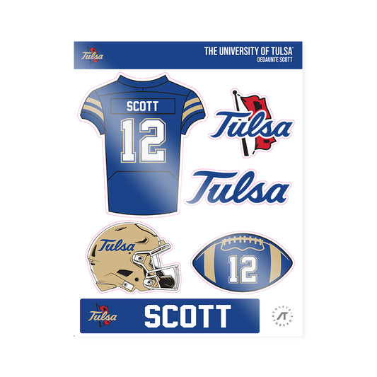 Tulsa - NCAA Football : Dedaunte Scott - Sticker Sheet-0